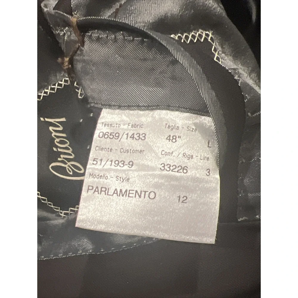 Brioni Super 150s Parlamento Size 48L In Black Brownish Made In Italy READ NOTES